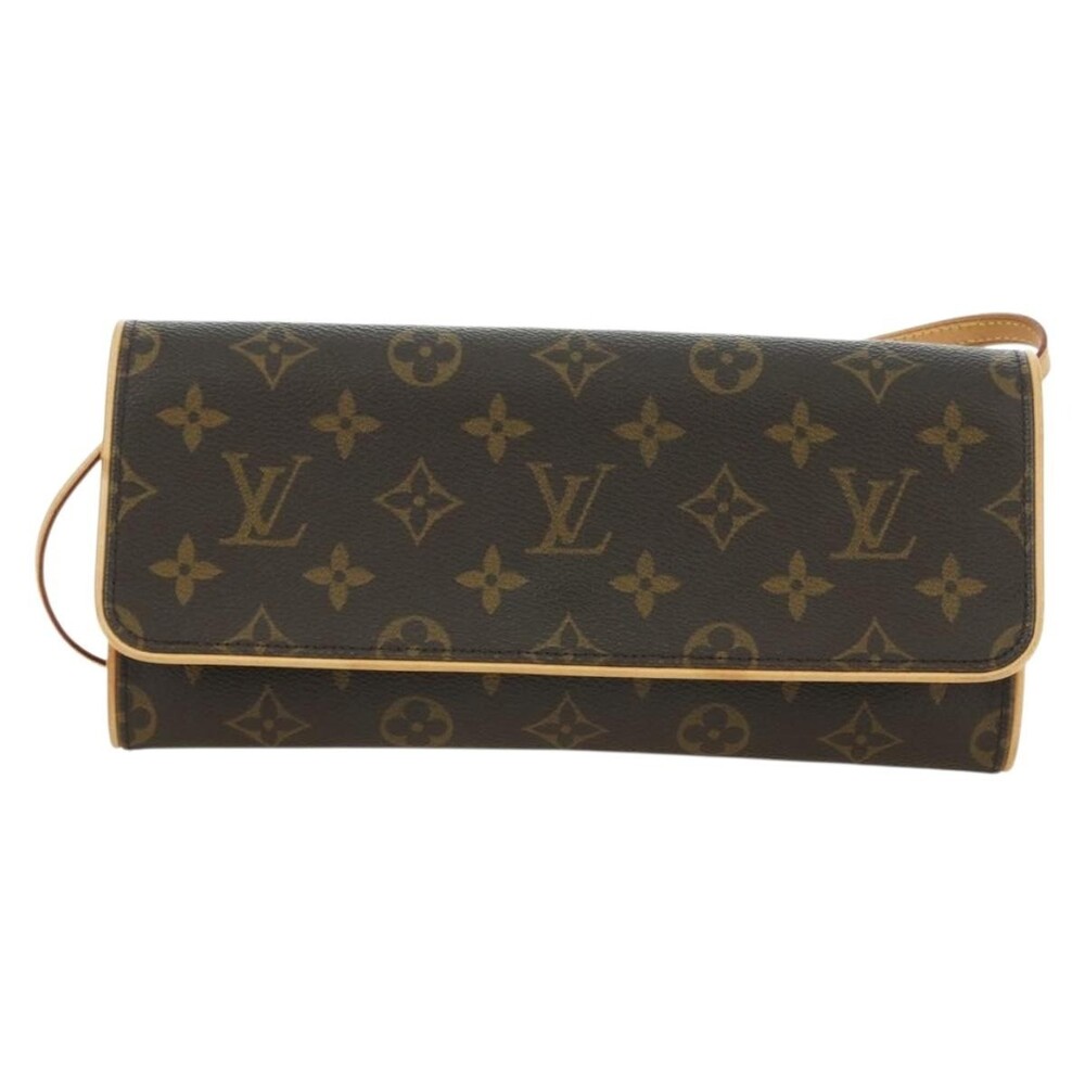 Louis Vuitton Monogram Pochette Twin GM Shoulder Bag Brown
